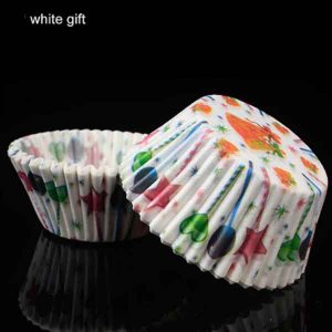100Pcs/pack White Gift Cake Muffin Cupcake Paper Cups