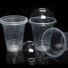 50 Pcs 350ml 6g Disposable Clear Plastic Cups with a Hole Dome Lids (প্লাস্টিক ওয়ানটাইম জার)