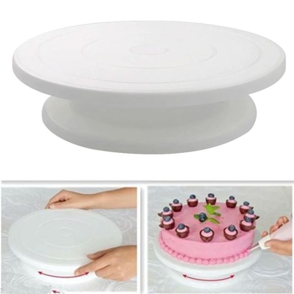 Plastic Piping Table, Rotating Cake Stand, Plastic Cake Stand
