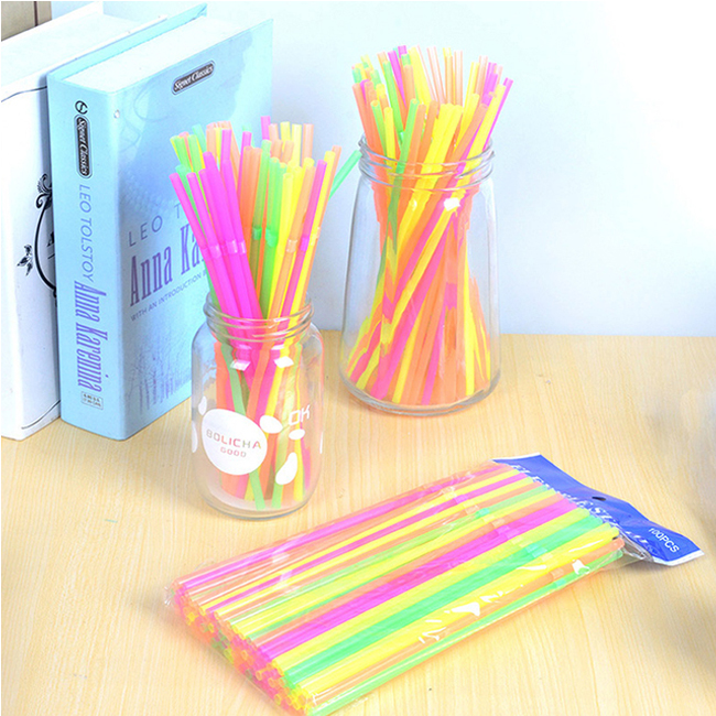 colorful-100pcs-pack-drinking-plastic-straws