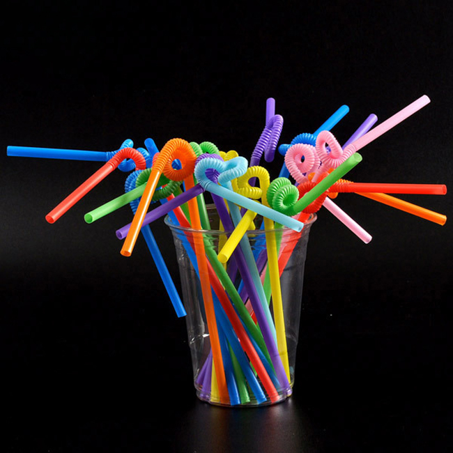 100pcs Straws 260mm Multicolor Straws Extra Long Plastic Drinking